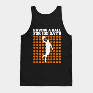 Retro 100th Day Of School, Basketball 100th Day Balls Tank Top